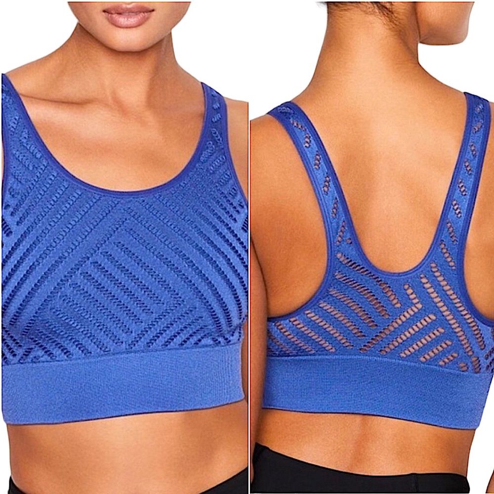 VSX x VICTORIA’S SECRET: Blue Ribbed Mesh Sports Bra - Size Small